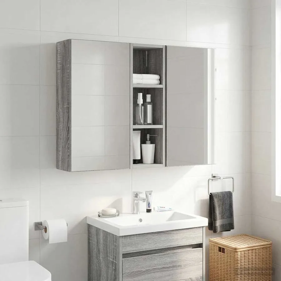 Armoire murale de salle de bain Gris Sonoma 20 x 16 x 62,5 cm - 4