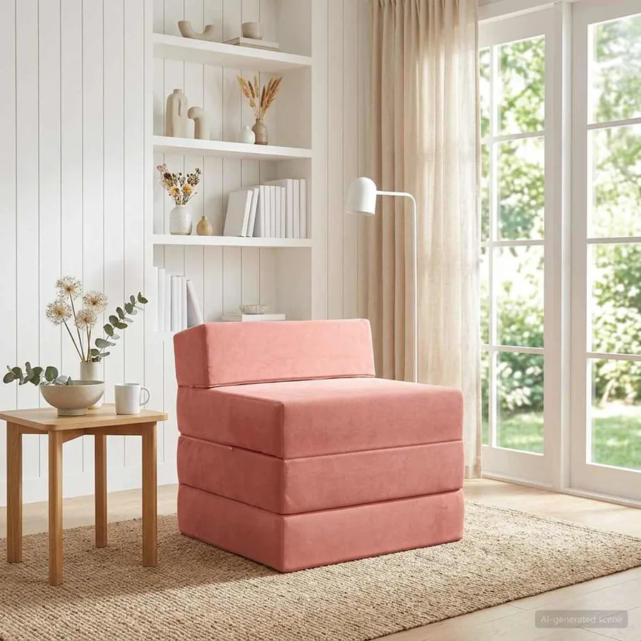 Canapé-lit pliable Rose 200 x 70 x 15 cm Velours