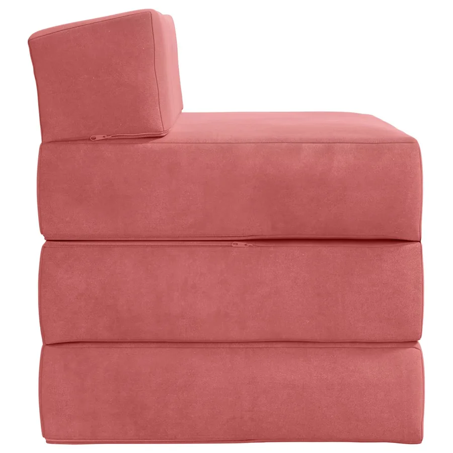 Canapé-lit pliable Rose 200 x 70 x 15 cm Velours - 4