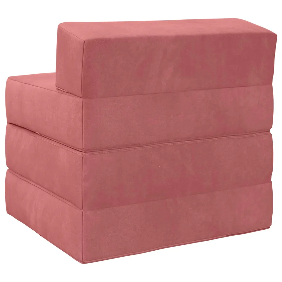 Canapé-lit pliable Rose 200 x 70 x 15 cm Velours - 5