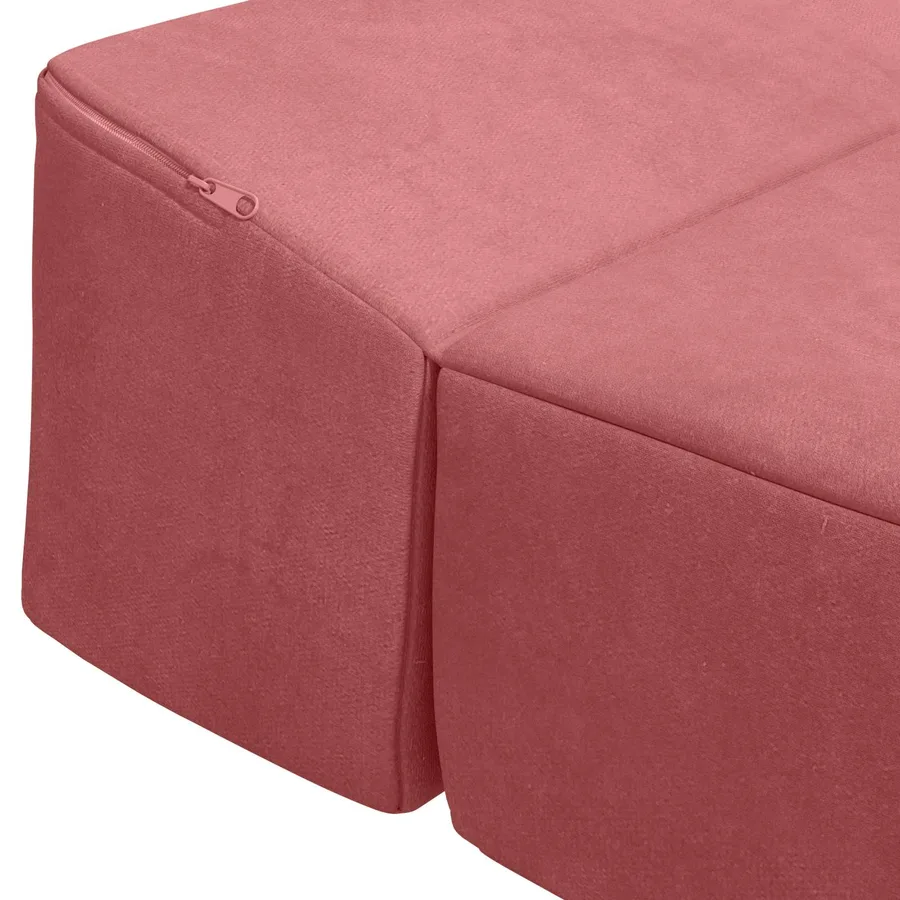 Canapé-lit pliable Rose 200 x 70 x 15 cm Velours - 6