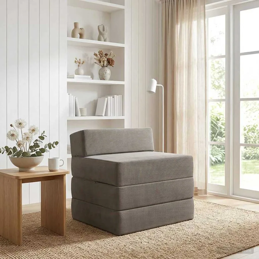 Canapé-lit pliable Gris clair 200 x 70 x 15 cm
