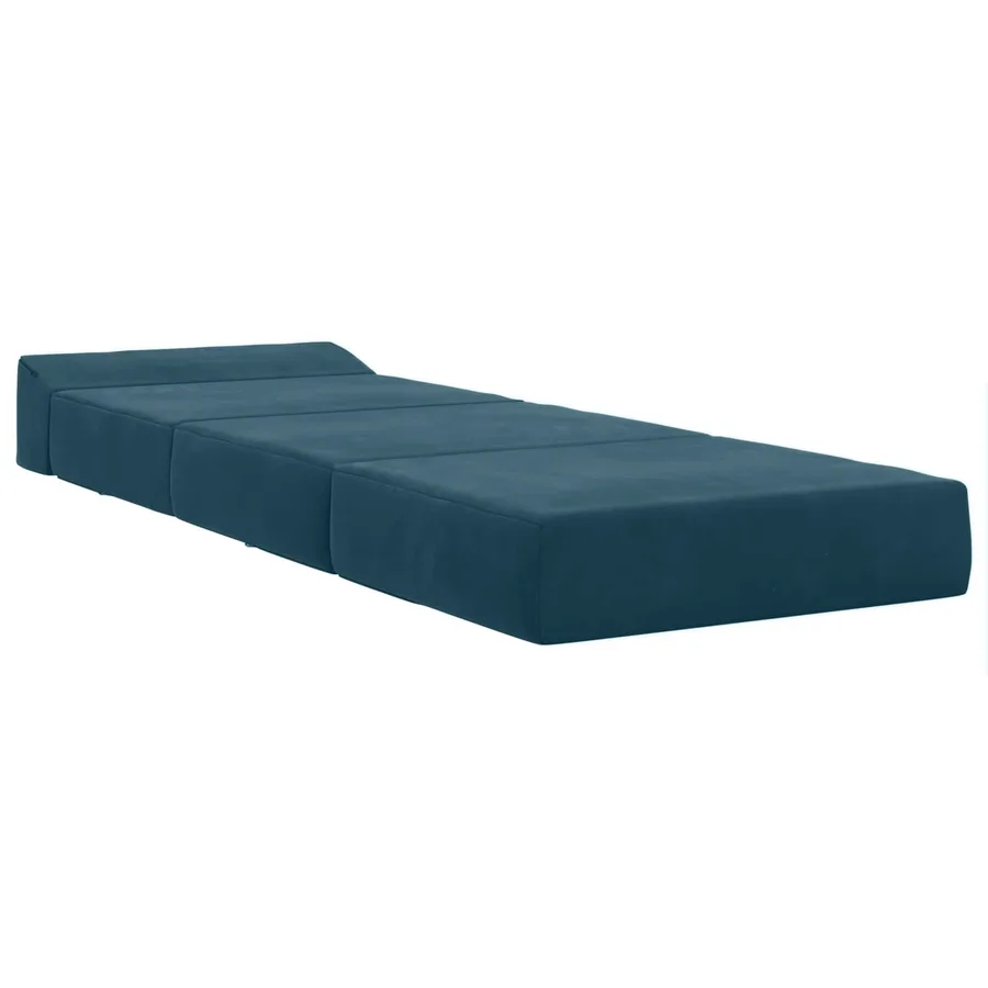Canapé-lit pliable Bleu 200 x 70 x 15 cm Velours - 3