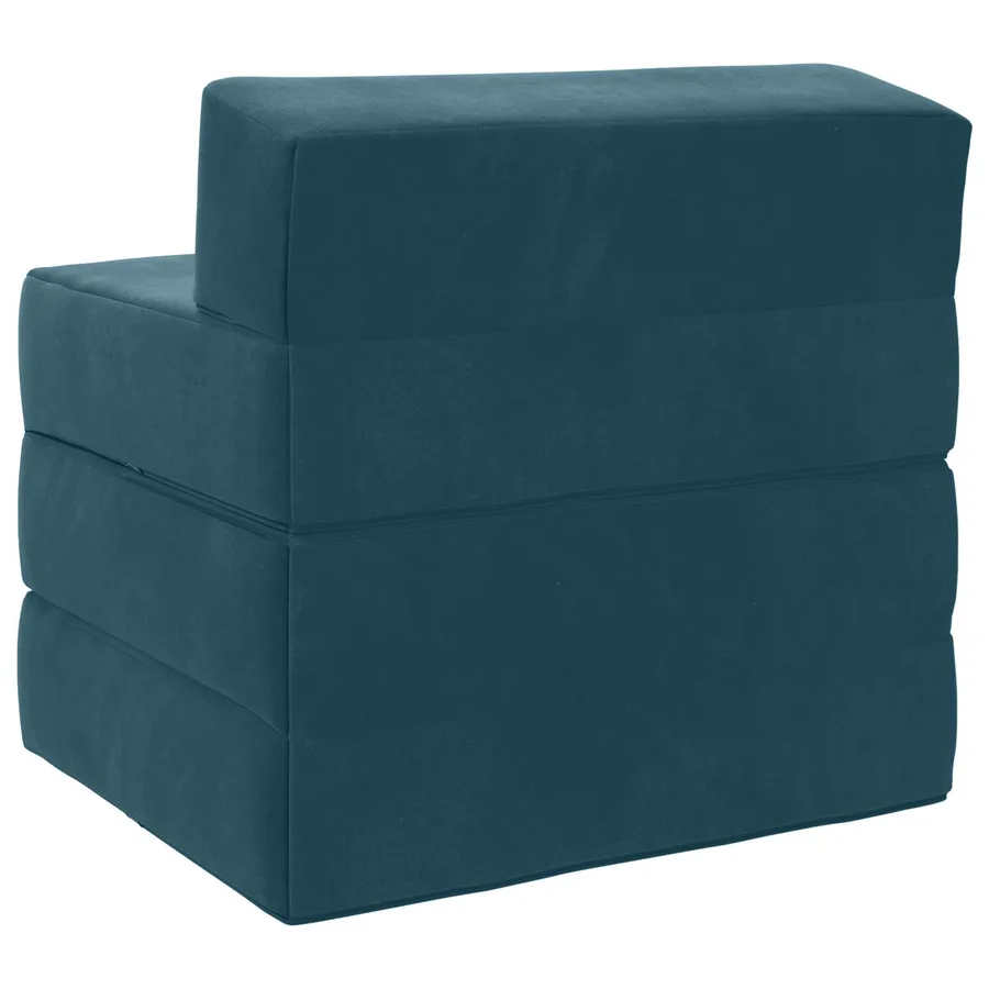 Canapé-lit pliable Bleu 200 x 70 x 15 cm Velours - 5