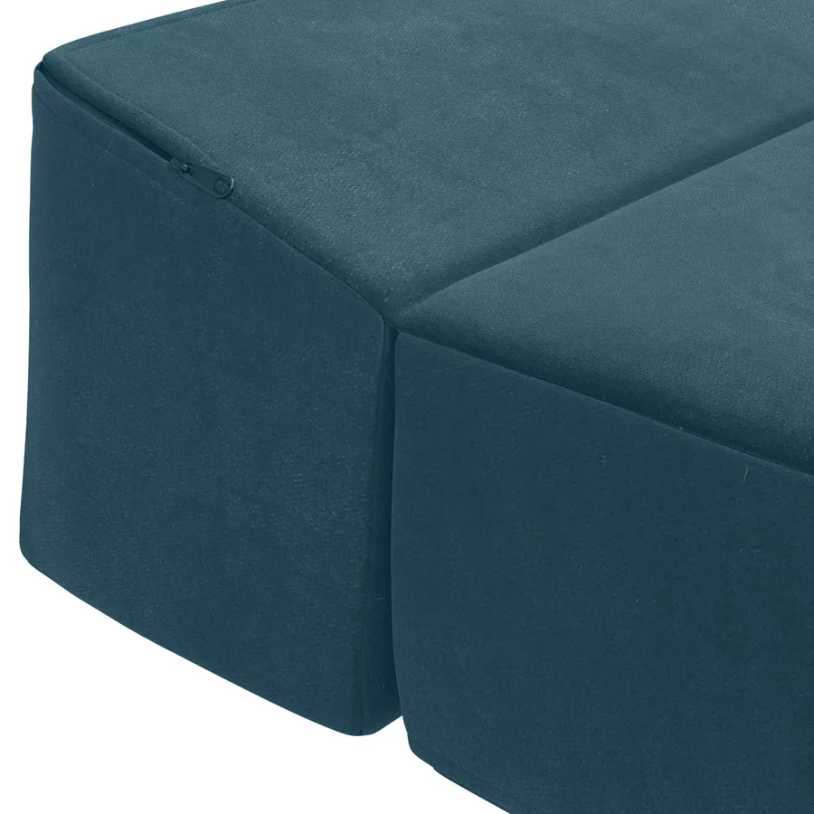 Canapé-lit pliable Bleu 200 x 70 x 15 cm Velours - 6