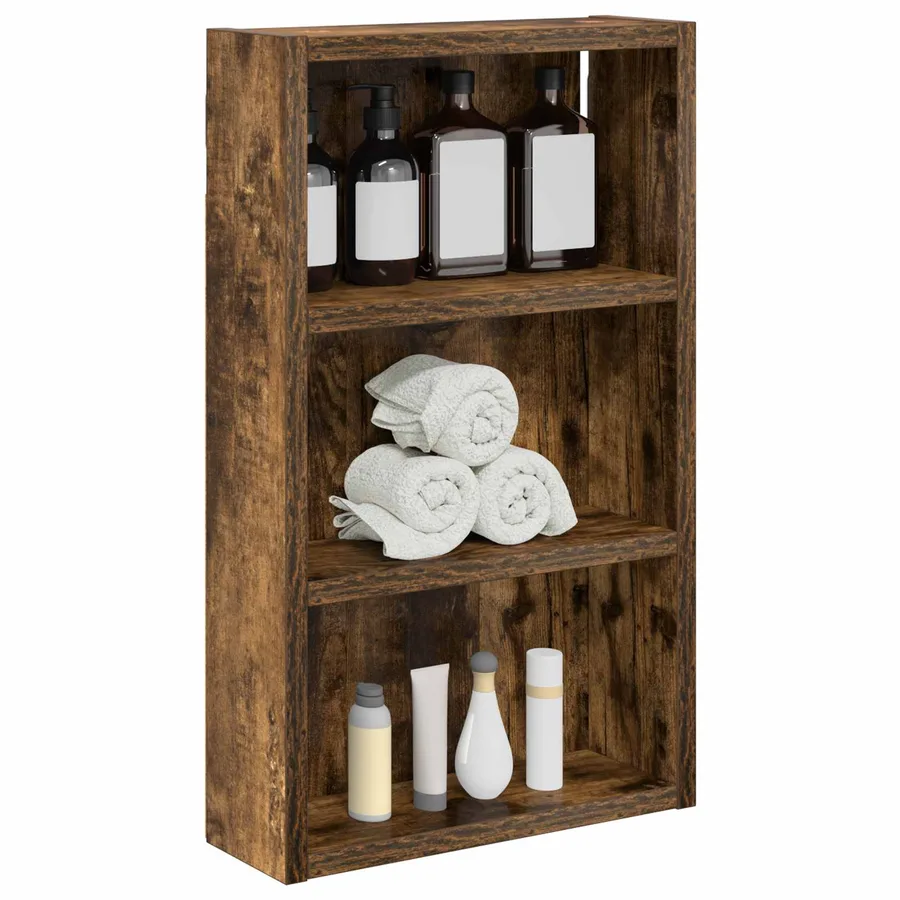 Armoire murale de salle de bain Chêne Fumé 30 x 10 x 50 cm - 3