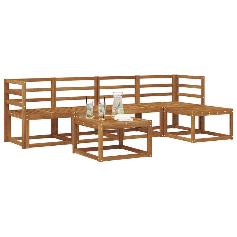 Ensemble de canapés d'extérieur 6 pcs Naturel - 3
