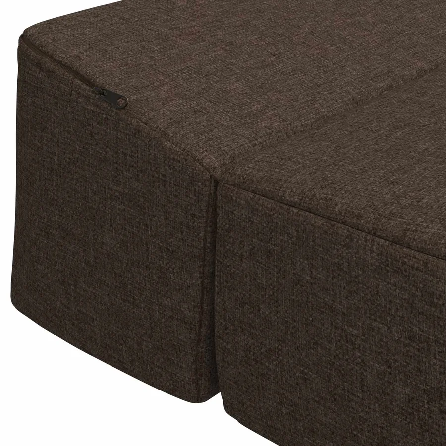 Canapé-lit pliable Taupe 200 x 70 x 15 cm Tissu - 6