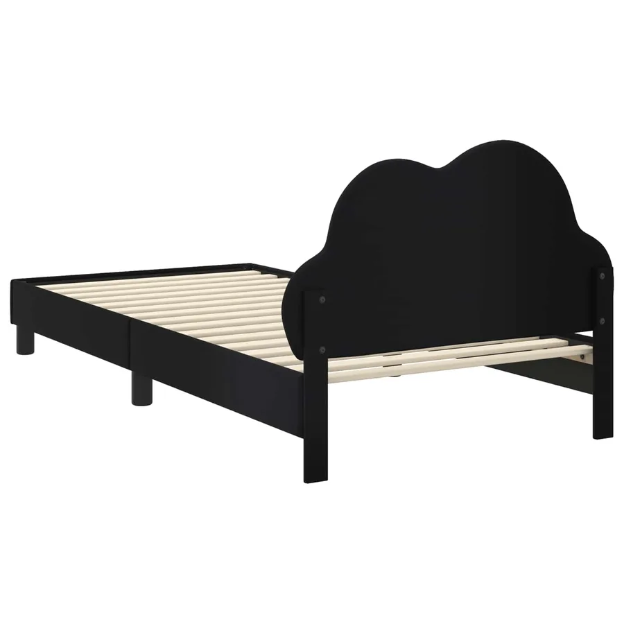 Cadre de lit pour enfants avec tête de lit Noir 90 x 190 cm PU - 7