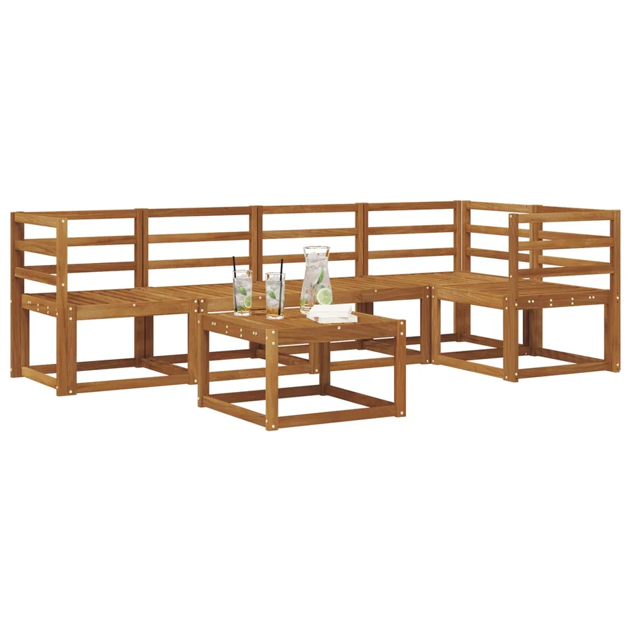 Ensemble de canapés d'extérieur 6 pcs Naturel - 3