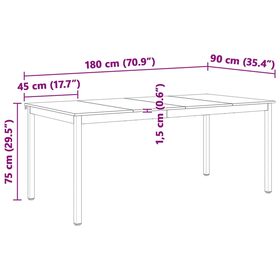 Table de salle à manger / Table de repas Naturel - 11