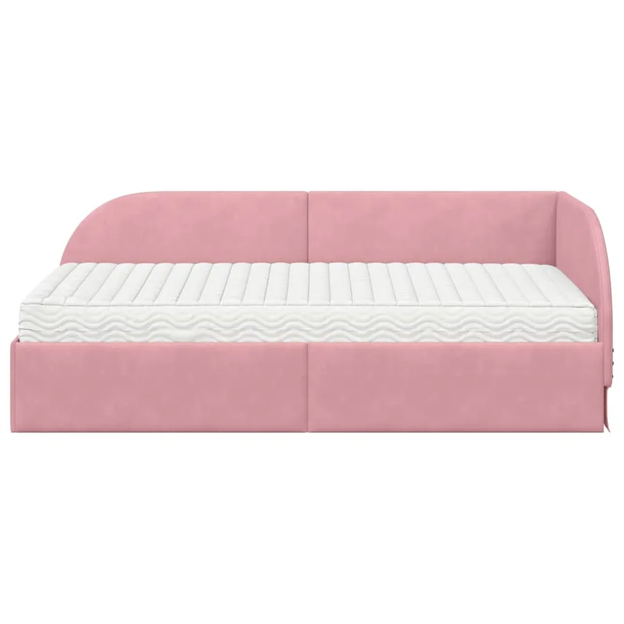 Cadre de lit d'angle avec matelas 2 pcs Gris Velours - 5