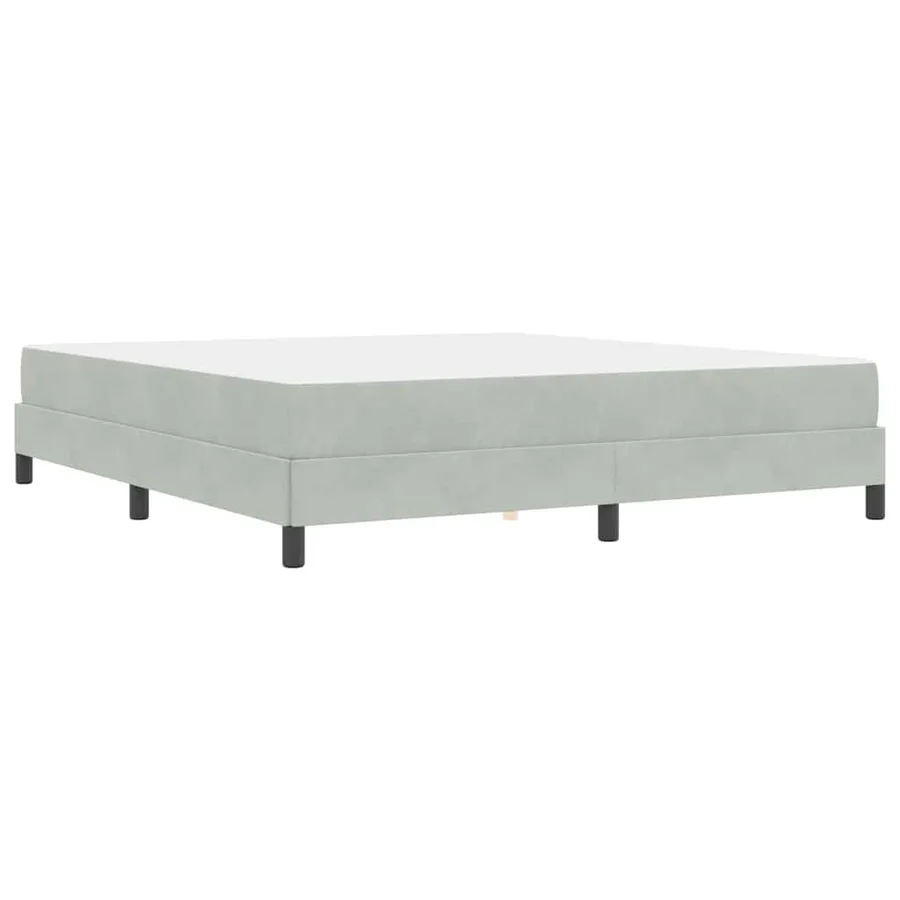 Lit à ressorts avec matelas Gris clair 180 x 210 cm tissu - 7