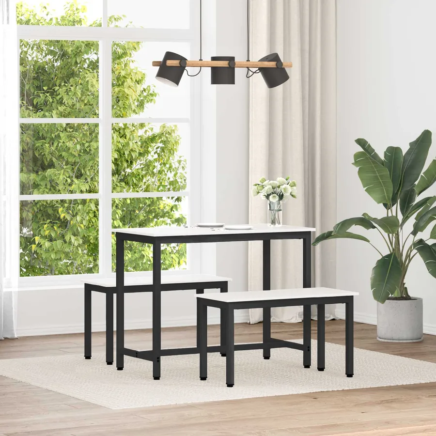 banc Blanc 80 x 35 x 45 cm Bois de pin massif