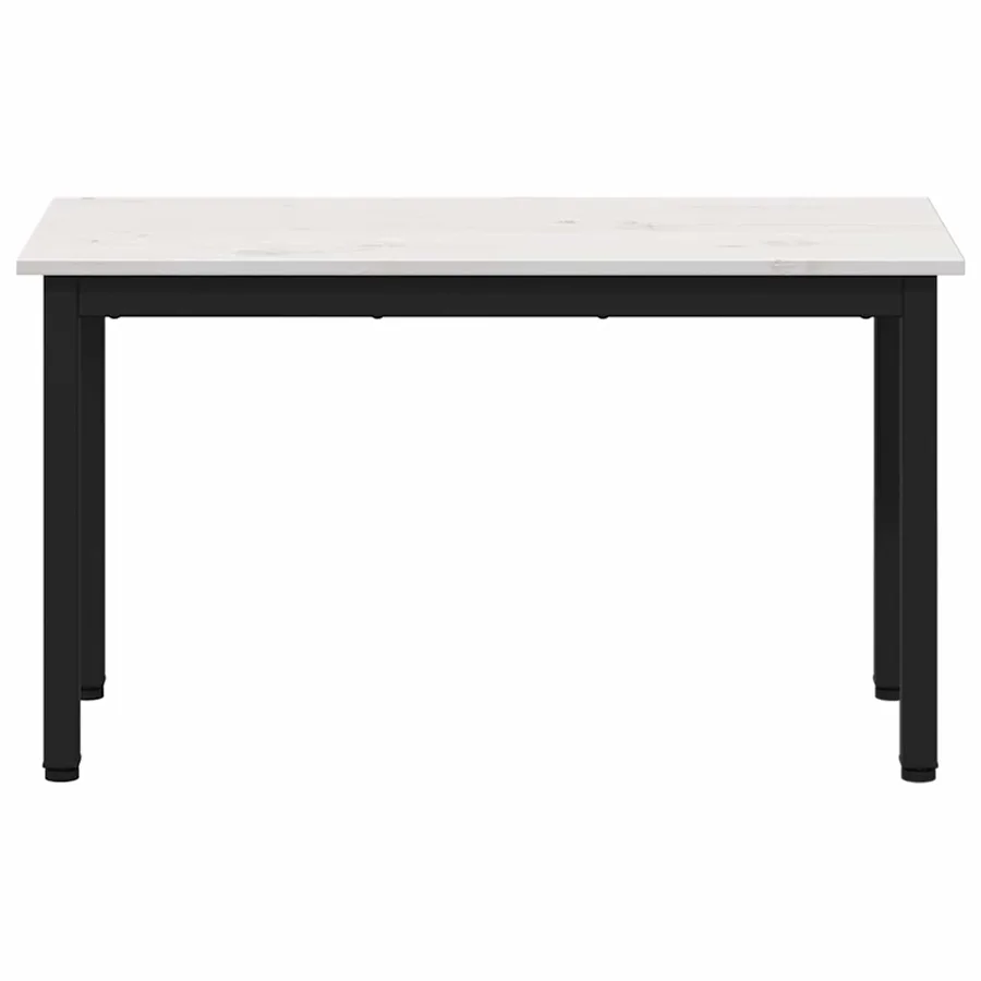 banc Blanc 80 x 35 x 45 cm Bois de pin massif - 5