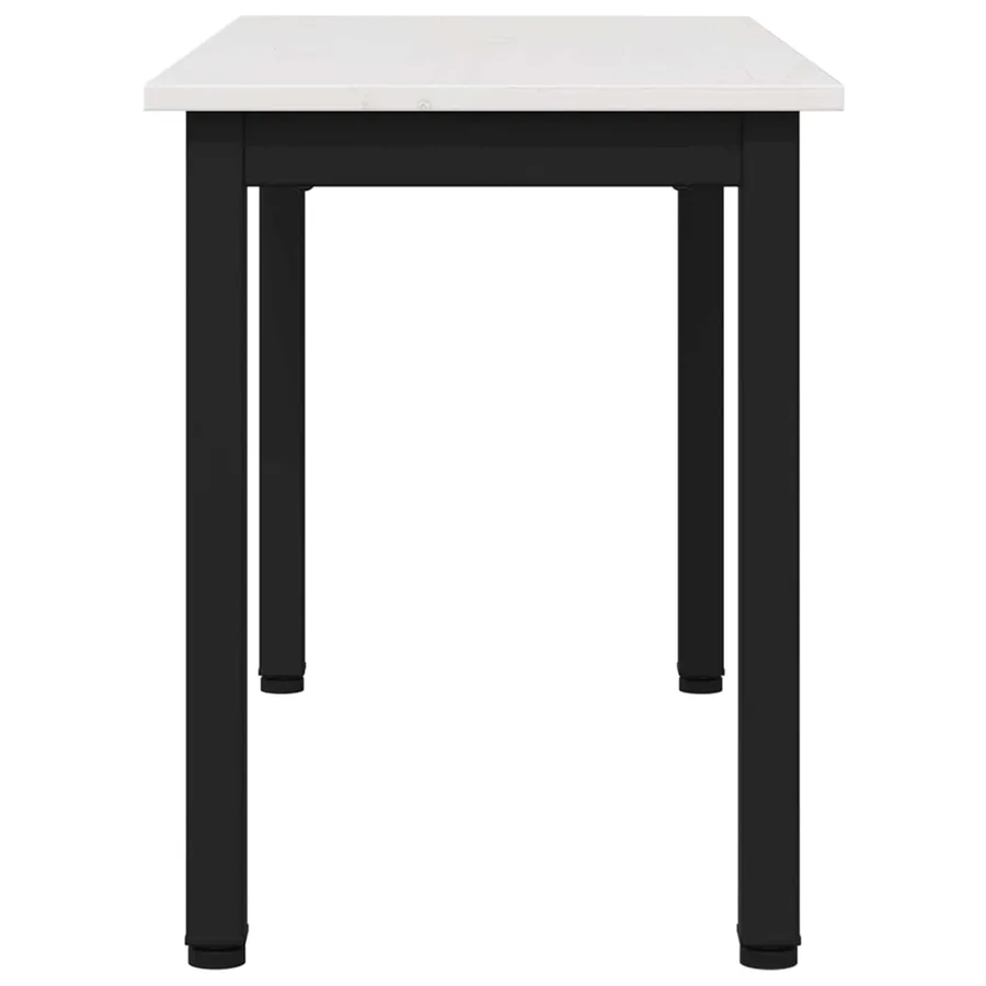 banc Blanc 80 x 35 x 45 cm Bois de pin massif - 6