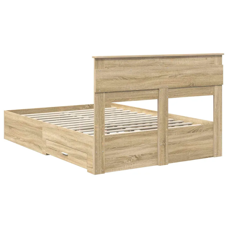 Cadre de lit Chêne Sonoma 150 x 200 cm Bois d'ingénierie - 8