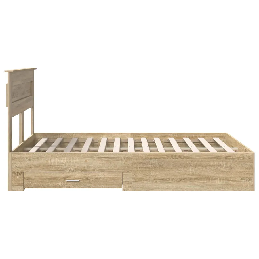 Cadre de lit Chêne Sonoma 150 x 200 cm Bois d'ingénierie - 9