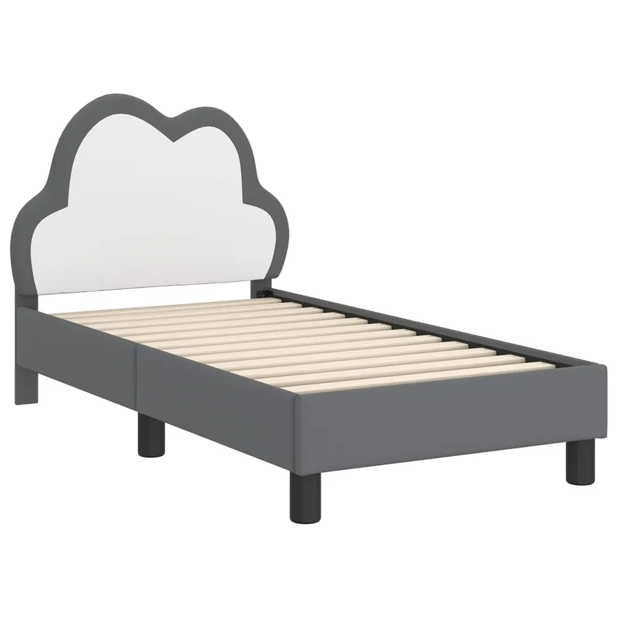 Cadre de lit pour tout-petit avec tête de lit Gris clair PU - 4