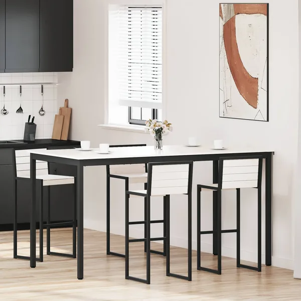 Table de bar Blanc 200 x 100 x 105 cm Bois de pin massif