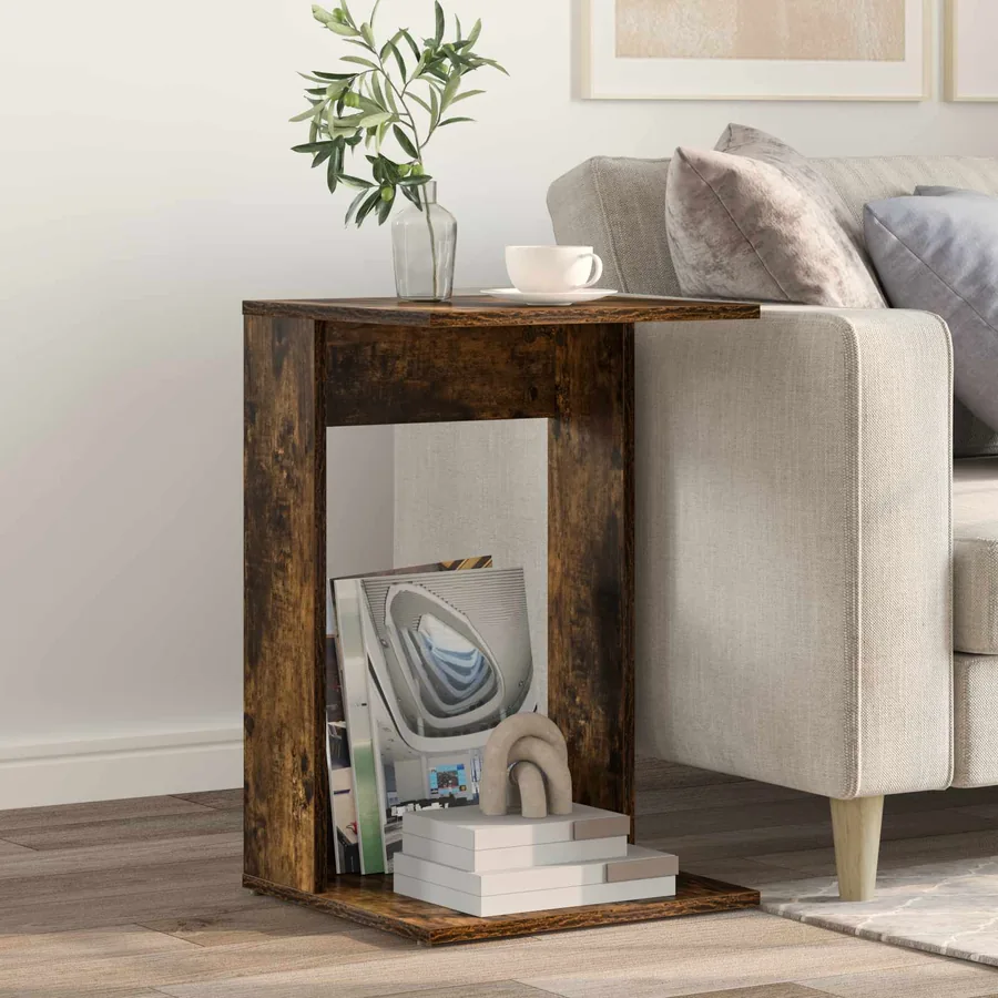 Table d'appoint Chêne fumé 40 x 38 x 62,5 cm Bois d'ingénierie