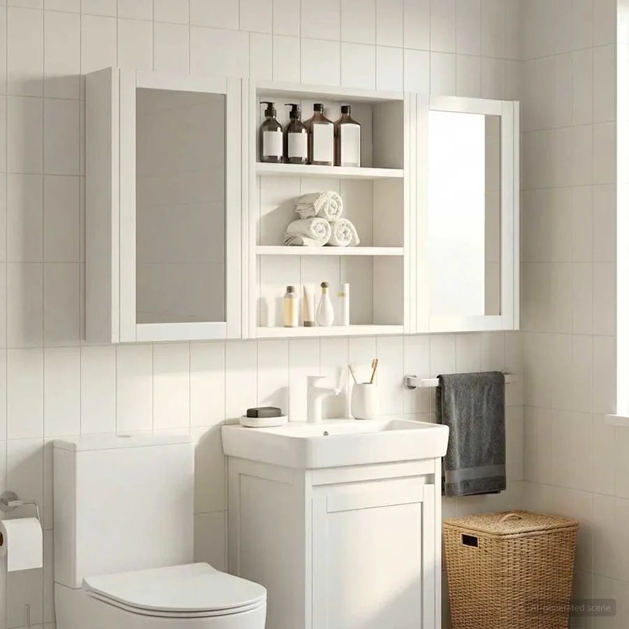 Armoire murale de salle de bain Blanc 40 x 10 x 50 cm - 4