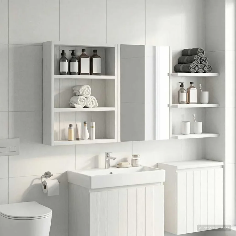 Armoire murale de salle de bain Blanc 40 x 10 x 50 cm - 5