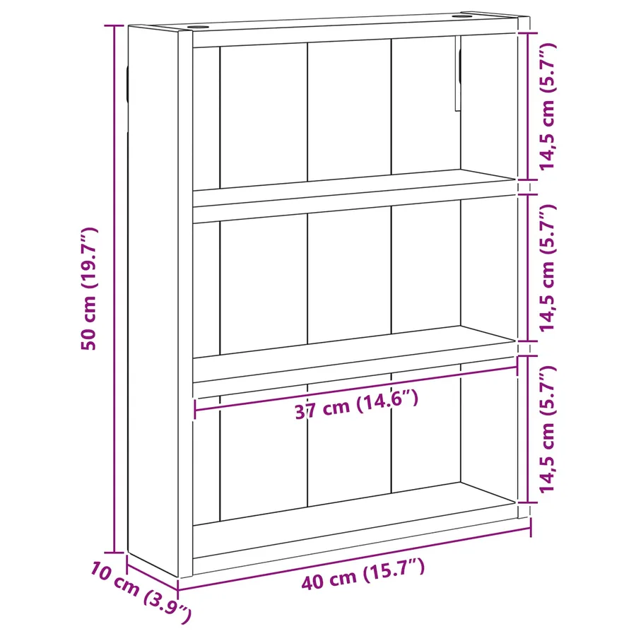 Armoire murale de salle de bain Blanc 40 x 10 x 50 cm - 8