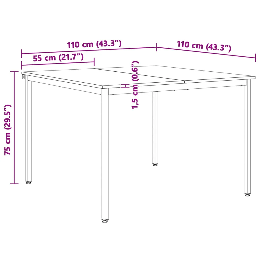 Table de salle à manger / Table de repas Naturel - 11