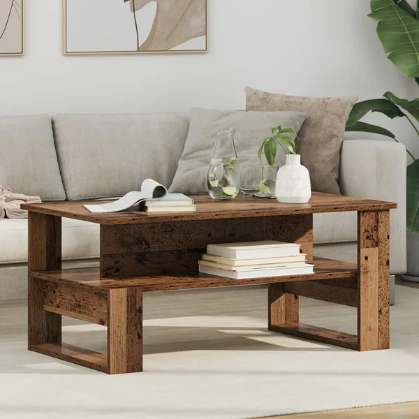 Table basse Bois ancien 90 x 50 x 40 cm Bois d'ingénierie