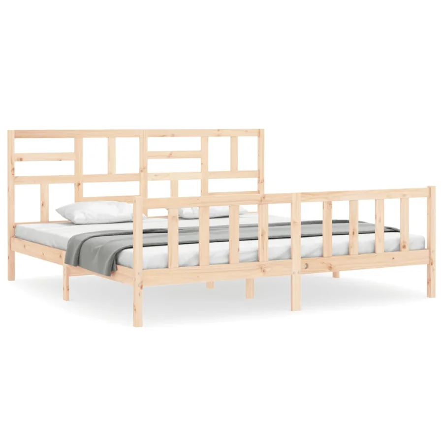 Cadre de lit sans matelas bois massif de pin - 2