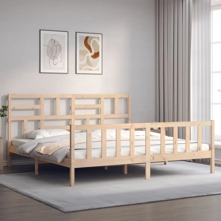 Cadre de lit sans matelas bois massif de pin - 3