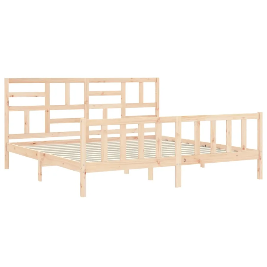 Cadre de lit sans matelas bois massif de pin - 5