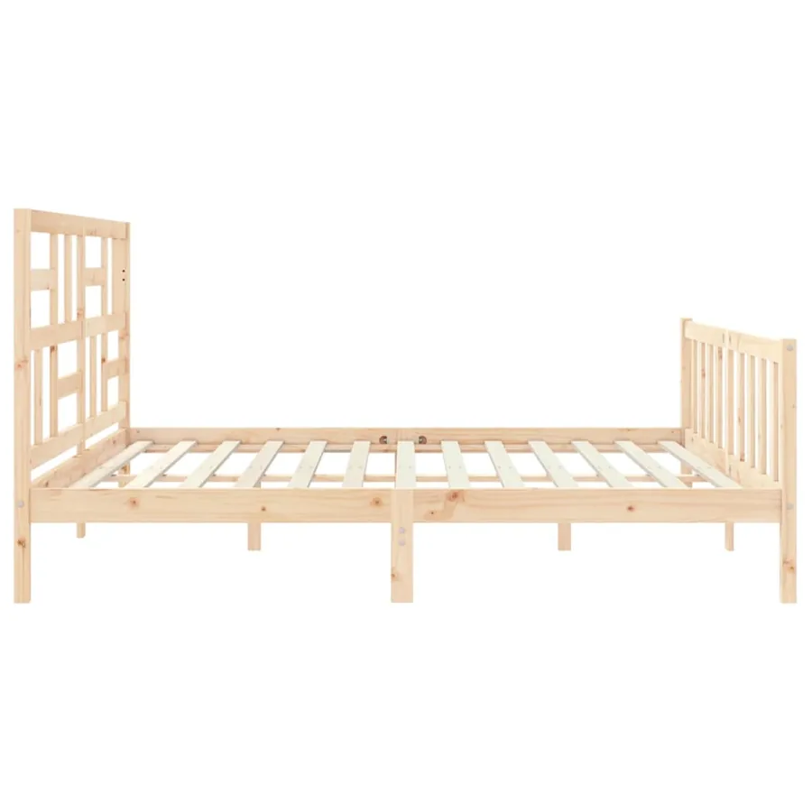 Cadre de lit sans matelas bois massif de pin - 7