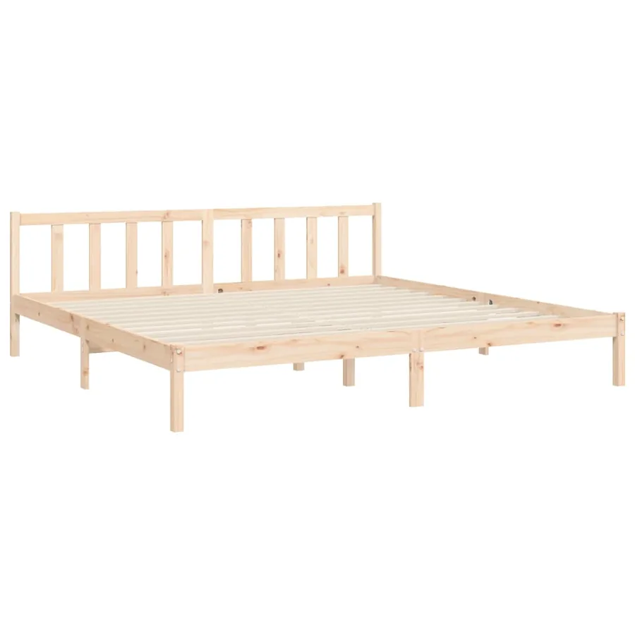 Cadre de lit sans matelas bois massif de pin - 9