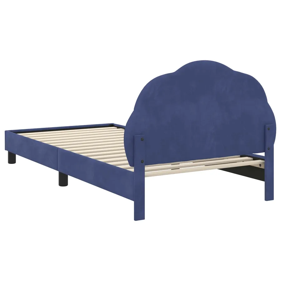 Cadre de lit pour enfants avec tête de lit Bleu police Velours - 7