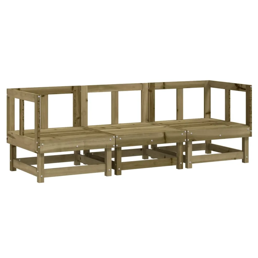 Salon de jardin 3 pcs bois de pin imprégné - 2