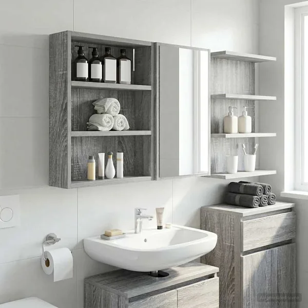 Armoire murale de salle de bain Gris Sonoma 40 x 10 x 50 cm