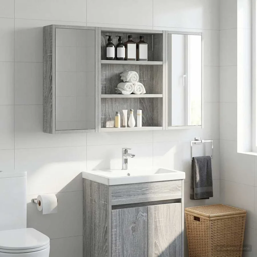 Armoire murale de salle de bain Gris Sonoma 40 x 10 x 50 cm - 4
