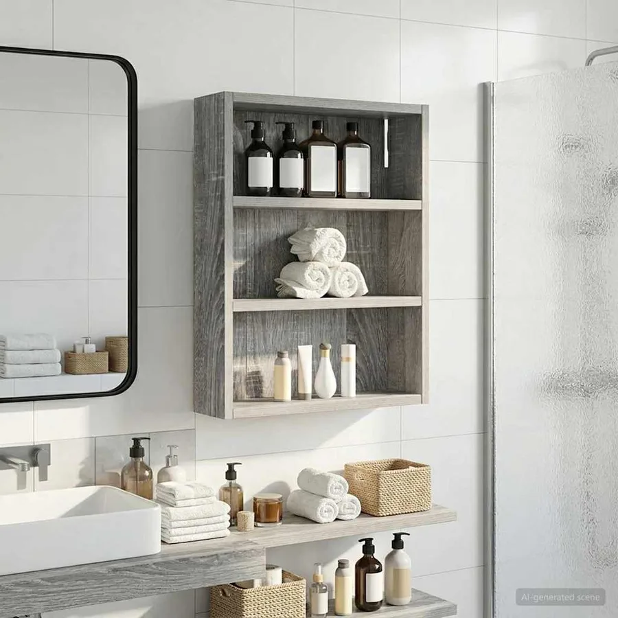 Armoire murale de salle de bain Gris Sonoma 40 x 10 x 50 cm - 5