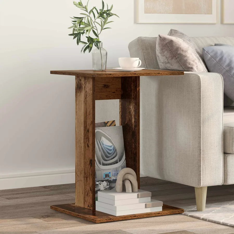 Table d'appoint Bois ancien 45 x 40 x 62,5 cm Bois d'ingénierie