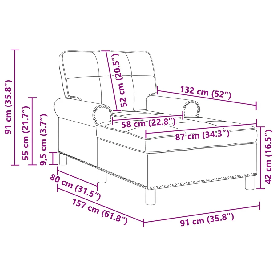 Chaise longue avec coussin Gris clair 91 x 157 x 91 cm tissu - 11