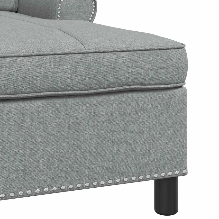 Chaise longue avec coussin Gris clair 91 x 157 x 91 cm tissu - 7