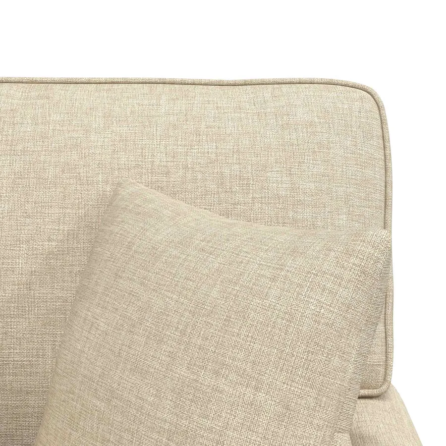 Chaise lounge avec jupe avec coussin 3 pcs Crème tissu - 9