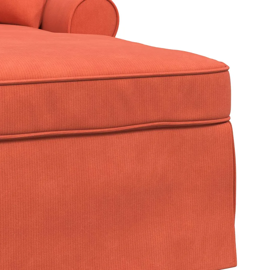 Chaise lounge avec jupe avec coussin 3 pcs Rouge orange - 7