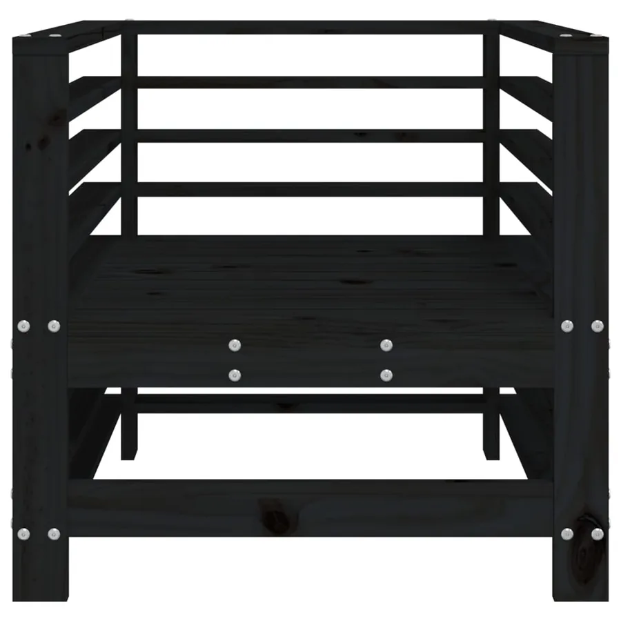 Chaises de jardin lot de 2 noir bois massif de pin - 4