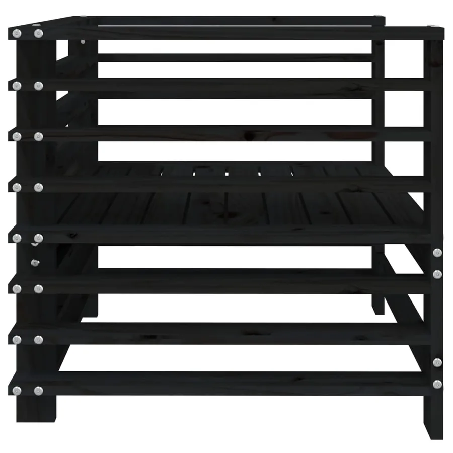 Chaises de jardin lot de 2 noir bois massif de pin - 6