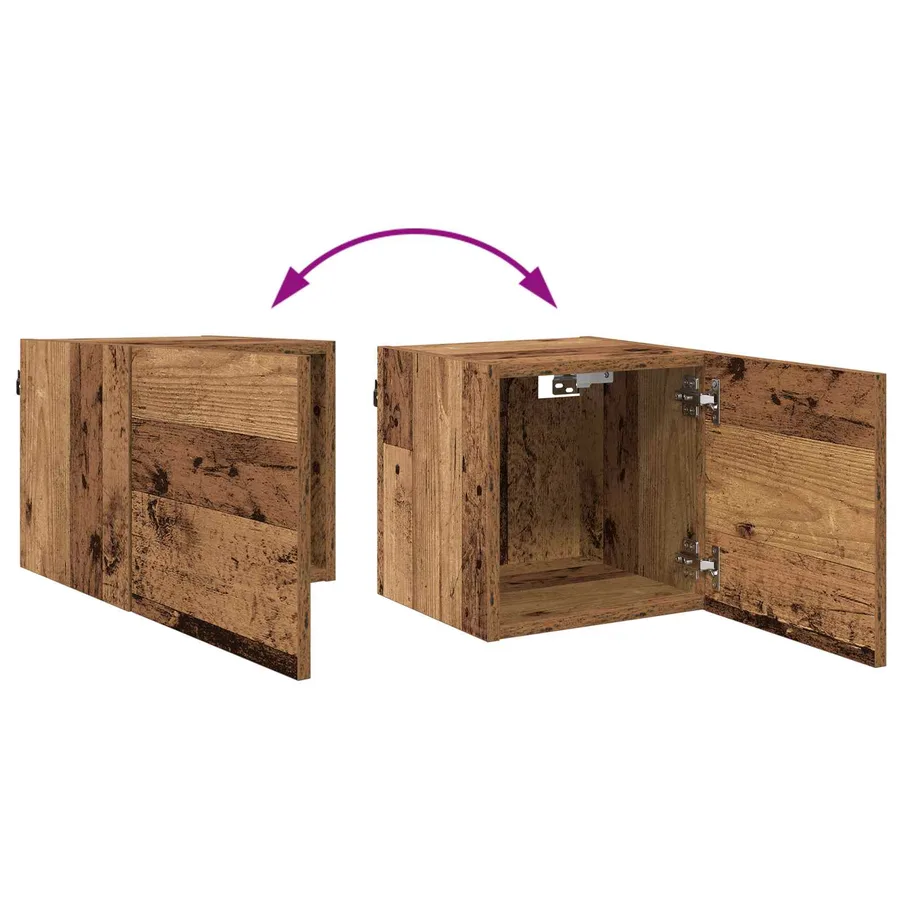 Meuble TV mural Bois ancien 30,5 x 30 x 30 cm Bois d'ingénierie - 10