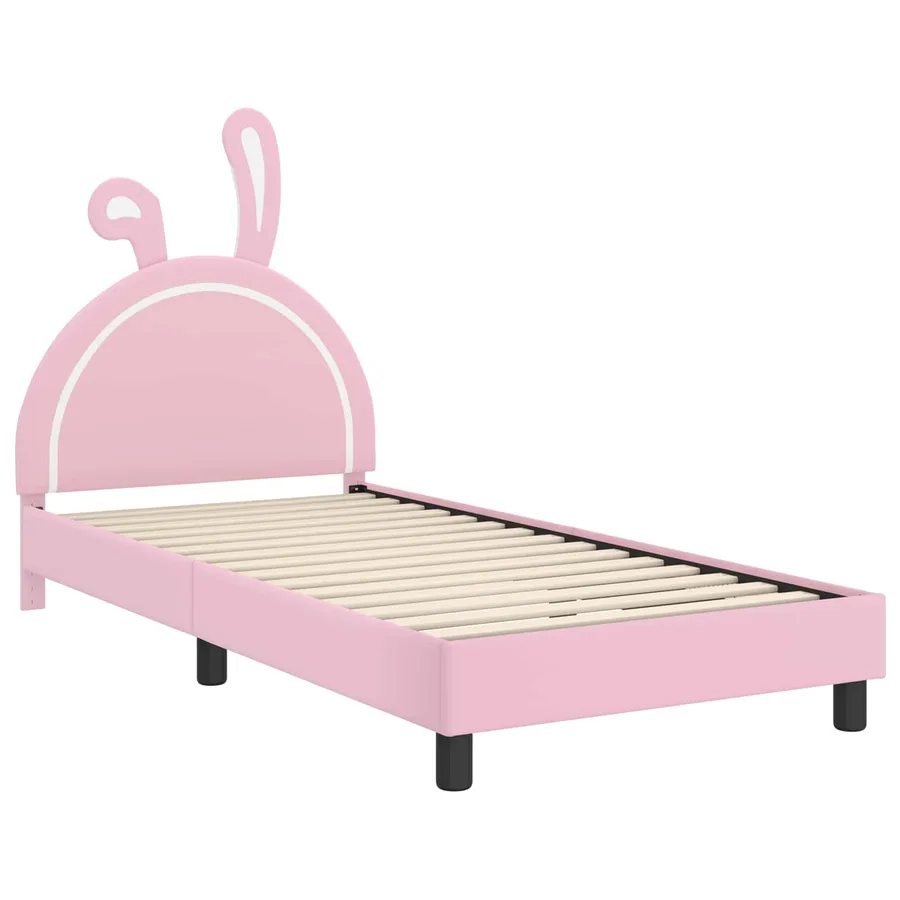 Cadre de lit pour enfants avec tête de lit Rose 90 x 190 cm PU - 4