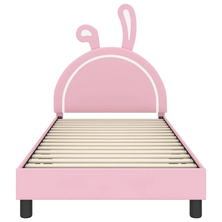 Cadre de lit pour enfants avec tête de lit Rose 90 x 190 cm PU - 5